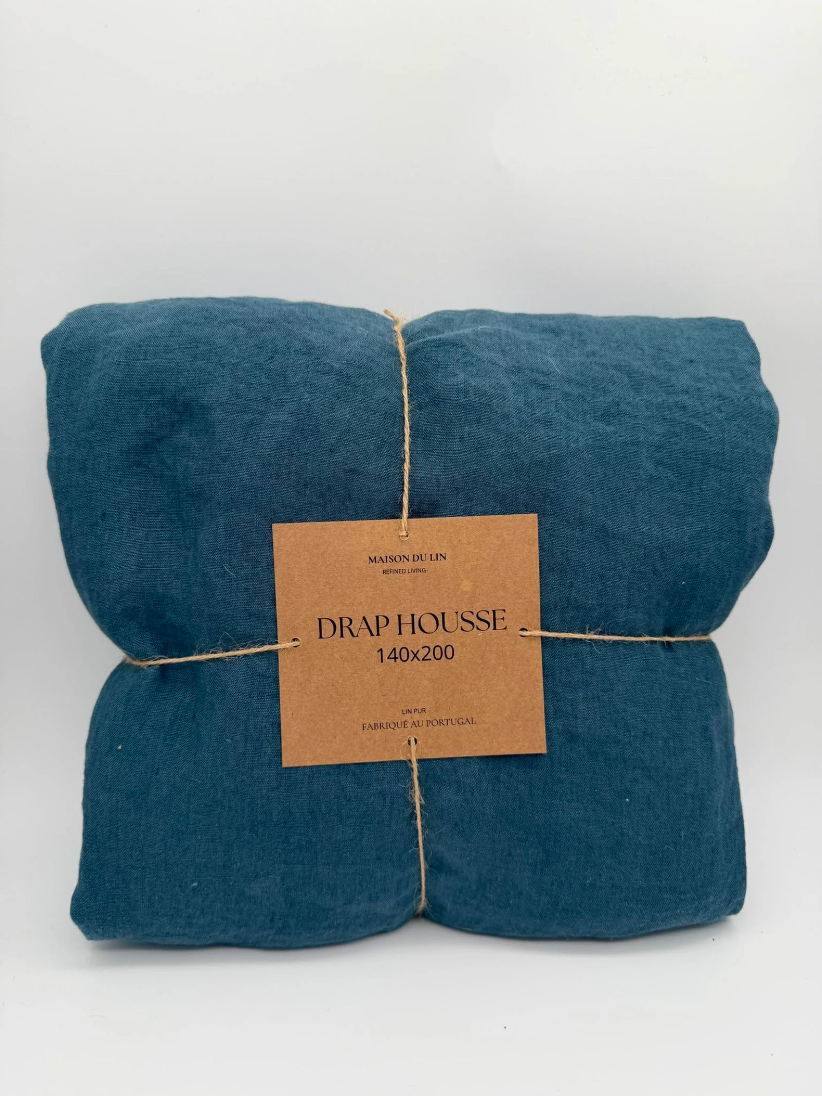 Drap housse 140x200- 100%lin lave